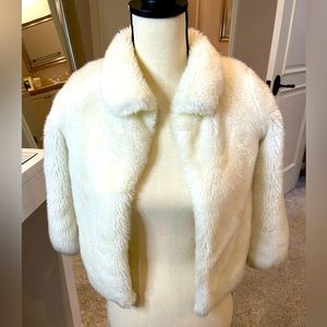 Girls faux fur cropped jacket